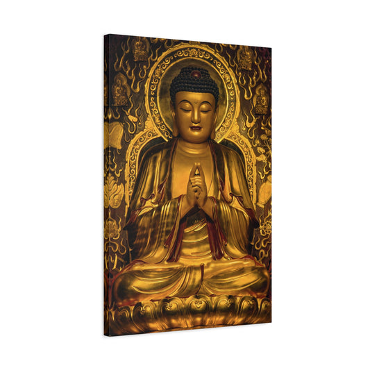 Eternal Radiance | Golden Buddha Meditative Canvas Art